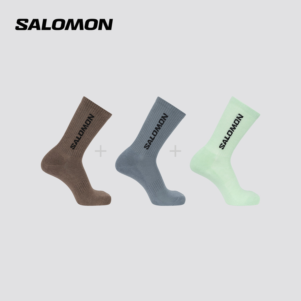 Salomon Salomon Salomon City Leisure กีฬาผู้ชายผู้หญิงถุงเท้าสบาย EVERYDAY CREW 3-PACK