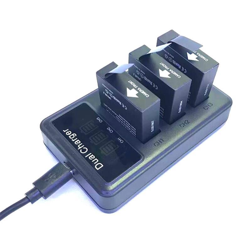SJCAM Sj6 SJ7 SJ8 pro Plus แบตเตอรี่เดิม One View World G Dual Charge สามชาร์จเครื่องชาร์จ LCD