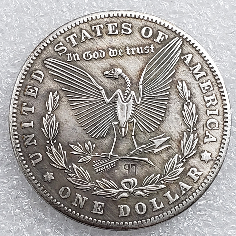 1897 หัตถกรรมโบราณ Wanderer เหรียญทองเหลืองวัสดุ Skull เหรียญที่ระลึกเงิน Dollar H4573LYAJIE268 9P0M