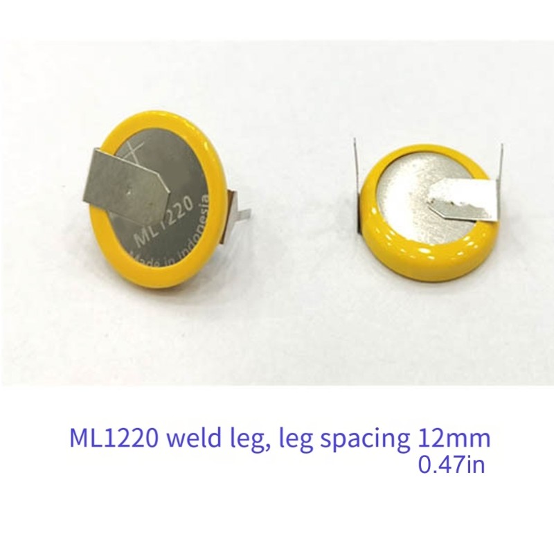 QUU Metal Solder Tab ML1220 ปุ่ม 3V พร้อมเข็มบัดกรีสําหรับนาฬิกาสํารองและเครื่องมือที่แม่นยํา
