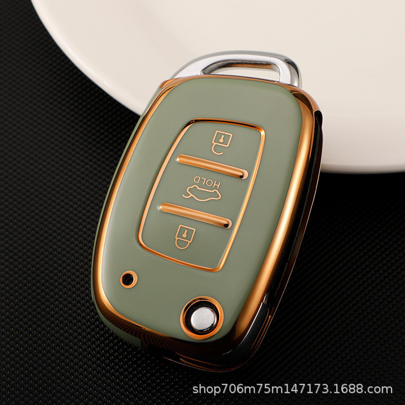เหมาะสําหรับ Hyundai TPU พนมเปญ Key Shell F11J3B กลางหางกล่องรวมทุกอย่างพนมเปญ 3-Button Key เคสป้องก
