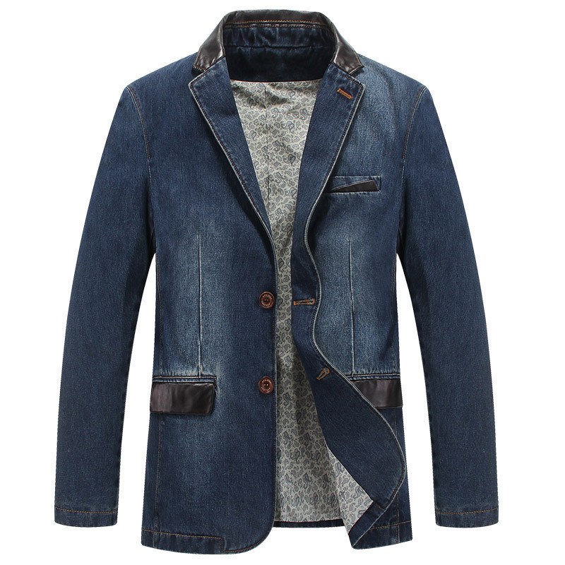 Hot Sale Denim Suit Men Jacket Men Denim Leather Suit 3IKB