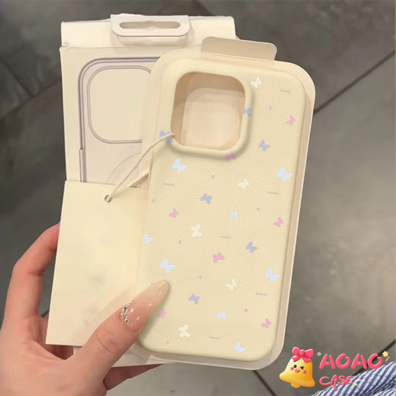 เคส ลายหนัง ลายพิมพ์ผีเสื้อสีสัน สำหรับ iPhone 17 Air 12 Pro 14 16 Plus 11 13 15 17 Pro Max เคสโทรศัพท์หนัง ป้องกันการตก