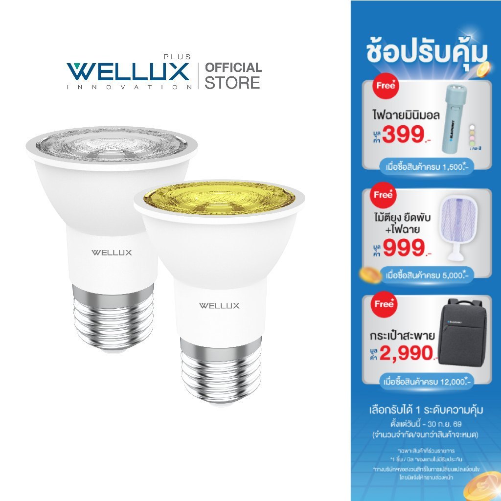 WELLUX หลอดไฟ LED MR16 8W ขั้วE27 แสงขาว แสงวอร์ม GREAT SERIES