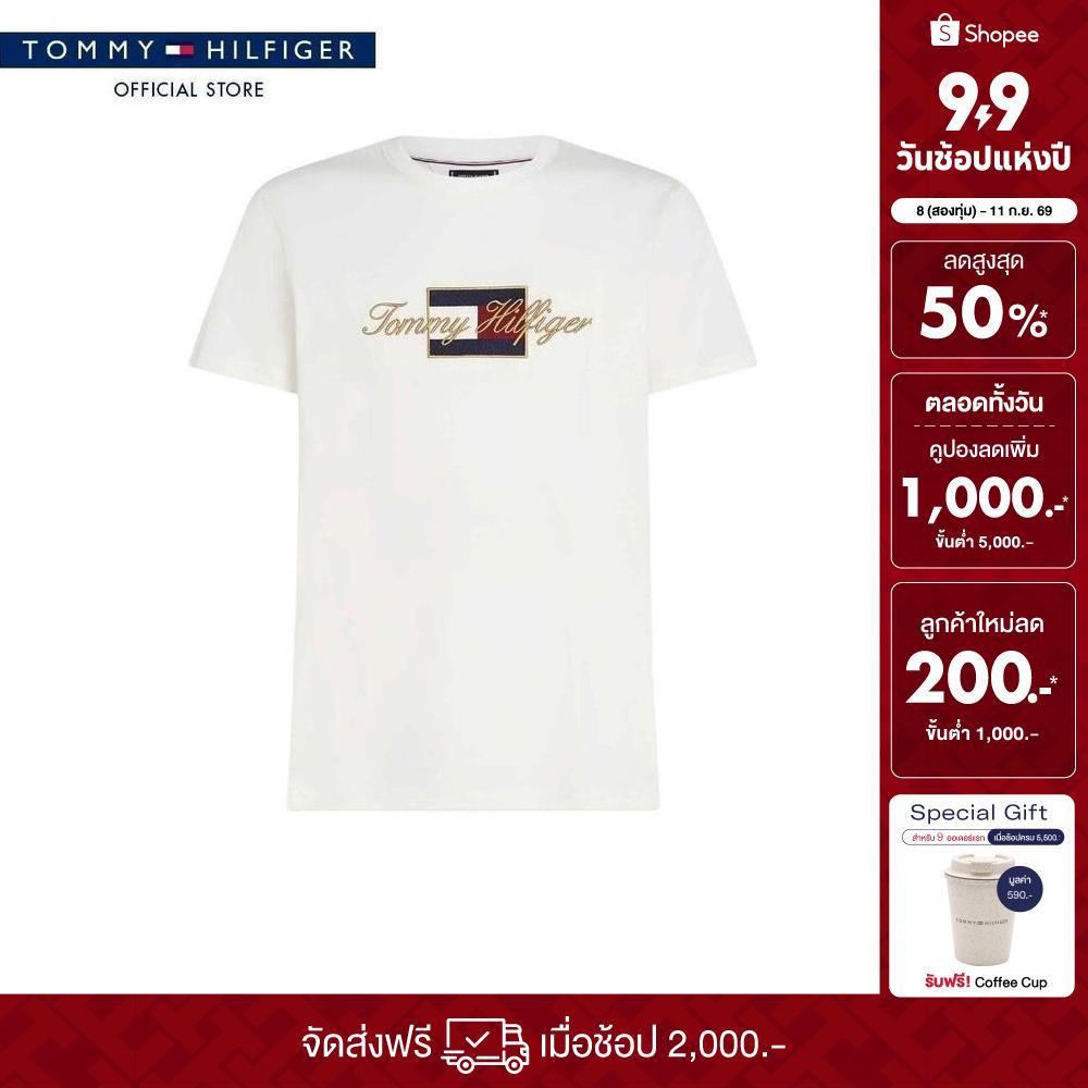 [ลดเพิ่ม 15% โค้ด 15ST19999] Tommy Hilfiger เสื้อยืด ผู้ชาย รุ่น MW0MW41500 YBL - สีขาว ทรง Regular