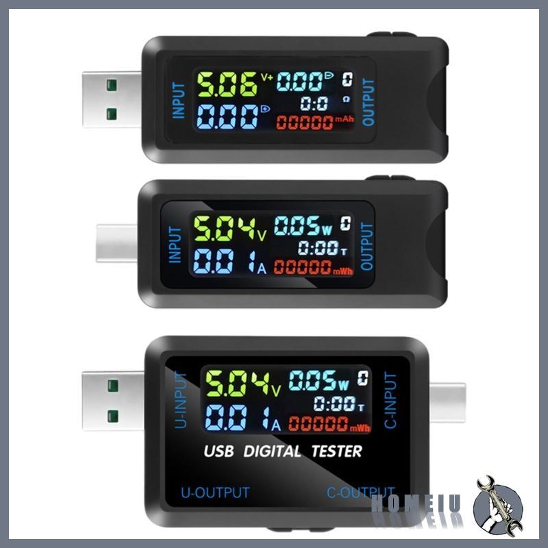 HOMEIU USB C USB Tester Power Meter มัลติมิเตอร์แบบดิจิตอล 4 5-36V 0-5A เครื่องทดสอบแรงดันไฟฟ้าและกร