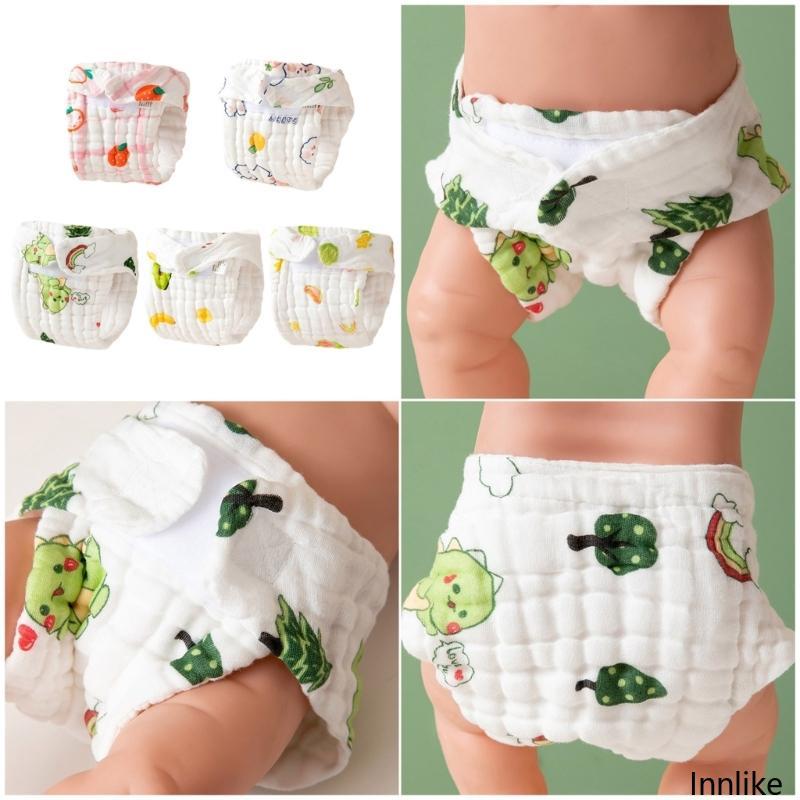 INN 3 ชิ้นหรือ 5 ชิ้นชุดเด็กทารกผ้าฝ้าย Nappies นุ่มและดูดซับล้างทําความสะอาดได้ Design ผ้าอ้อมสําหร