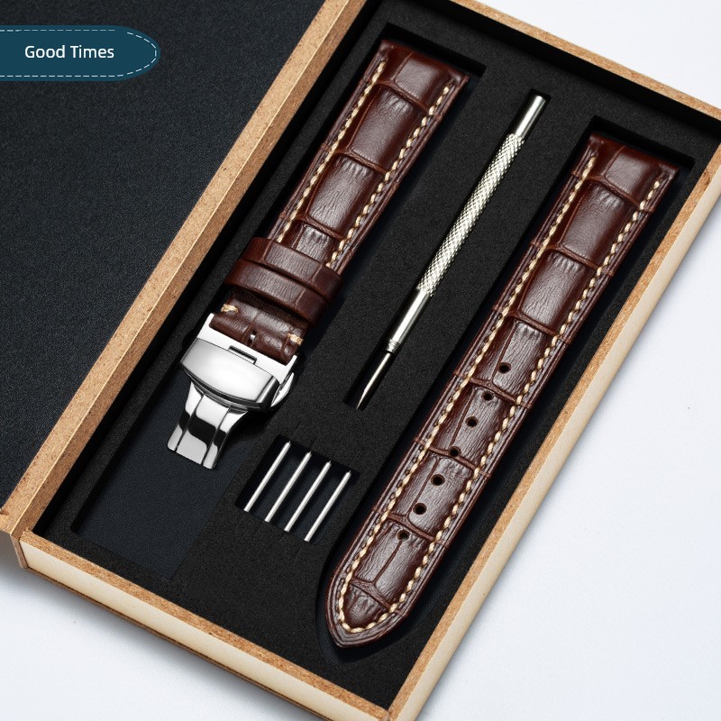 สายนาฬิกาหนังแท้ cowhide สําหรับผู้ชายและผู้หญิงเข้ากันได้กับ Jaeger LeCoultre Mido Tissot Le Locle 