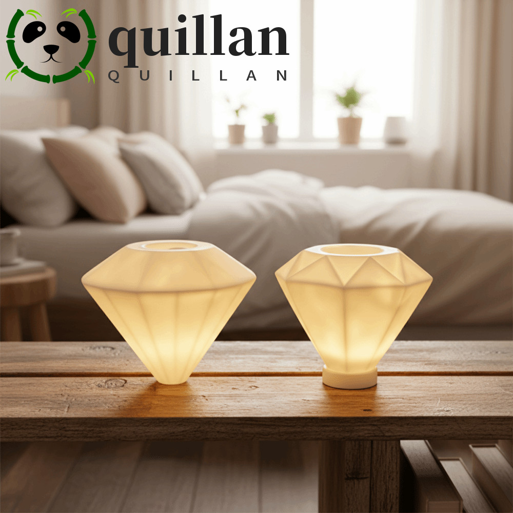 QUILLAN ข้างเตียง Night Light, Eye-Friendly Light Diamond Night Light, Glowing Ambient Lighting ออกแ