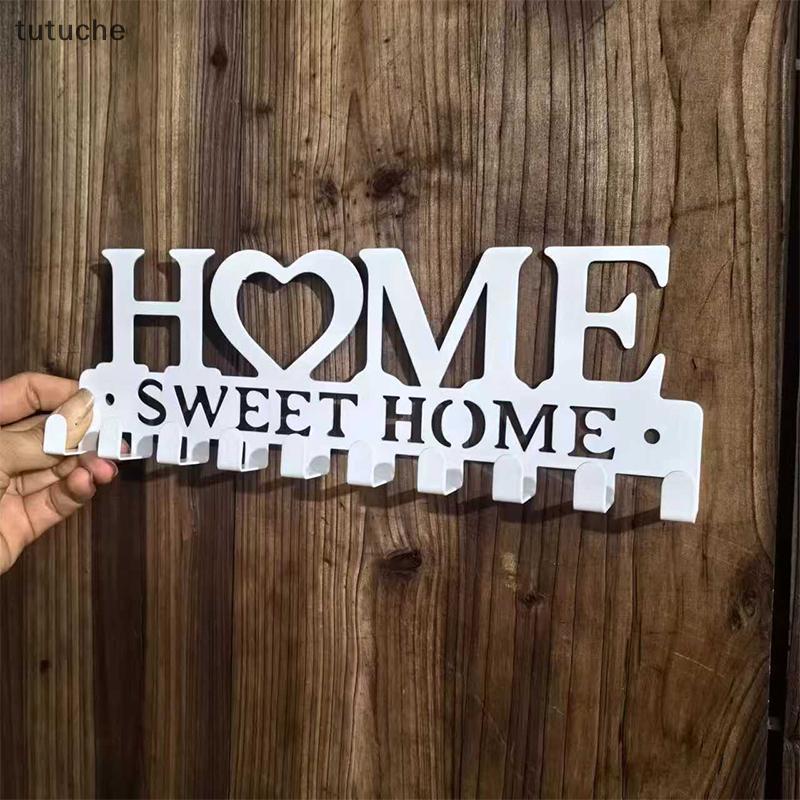 Tutu 1PC ติดผนัง Sweet Home ตกแต่ง Key Holder, Key Wall Hook, Creative Key Holder สําหรับประตูด้านหน