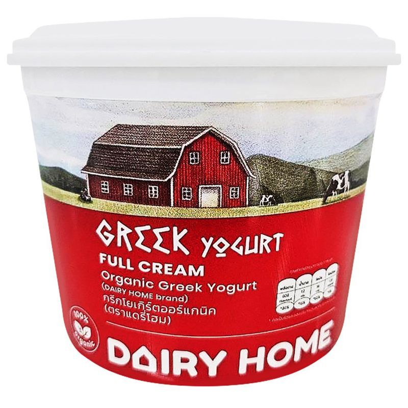 แดรี่โฮมกรีกโยเกิร์ตออร์แกนิค 450กรัม Dairy Home Greek Yogurt Full Cream 450g.