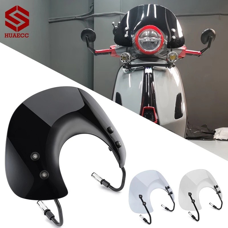 LJJ รถจักรยานยนต์กระจกกระจก Deflector สปอยเลอร์ Extension กระจกสําหรับ Piaggio Vespa LX50 LX125 LX15