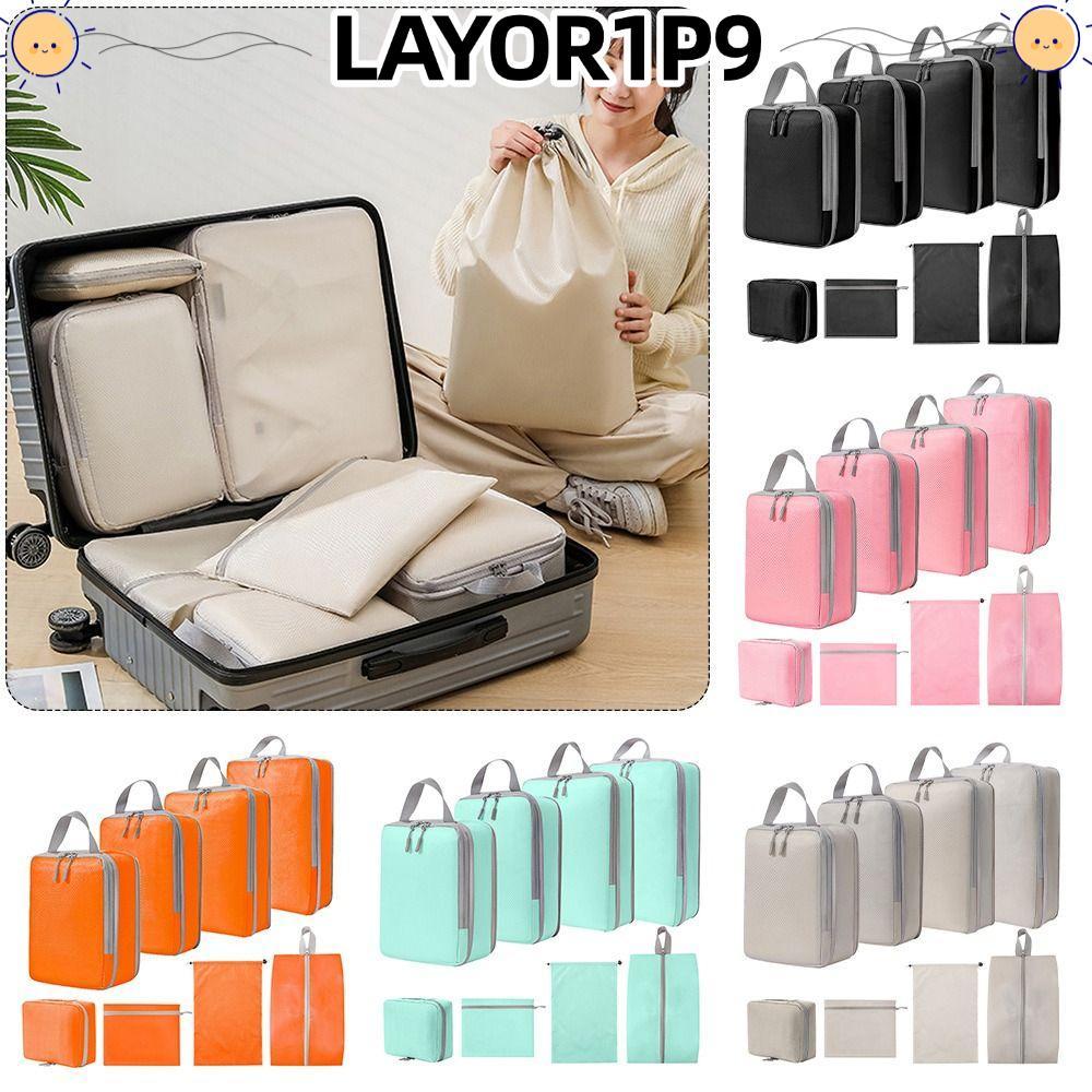 LAYOR1P9 กระเป๋าแต่งหน้า, ชุดสามชิ้น Home Organizer Travel Storage Bag Set, แฟชั่นบีบอัดกระเป๋าเครื่