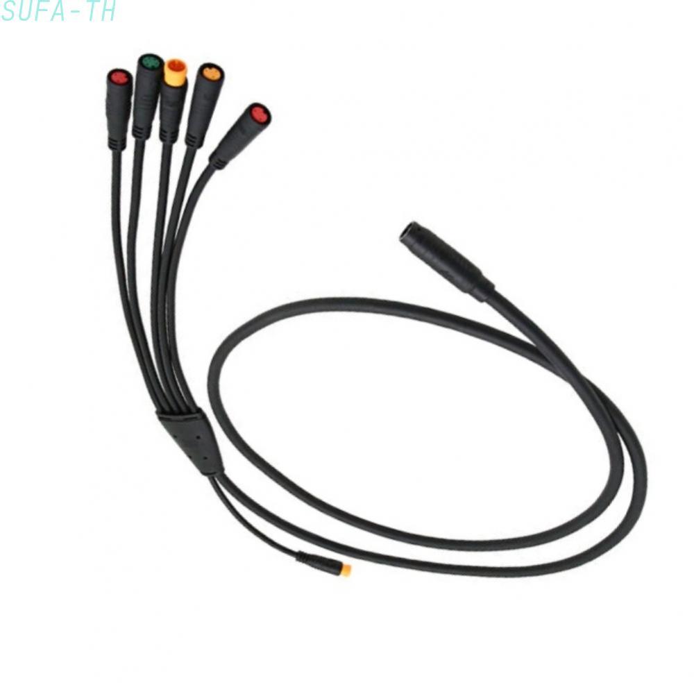 9-pin 2T5 Bus ไฟหน้าสายไฟกันน้ําสําหรับ E-Bike สกู๊ตเตอร์ 135 ซม.สีดํา