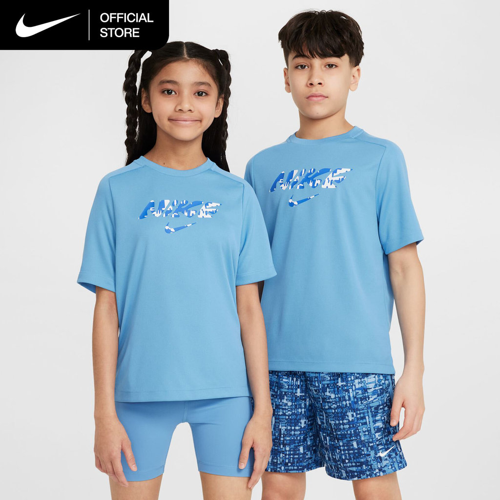 Nike Dri-FIT Big Kids' (Boy's) Multi Short-Sleeve Top - Blue Beyond [HJ4454-489]