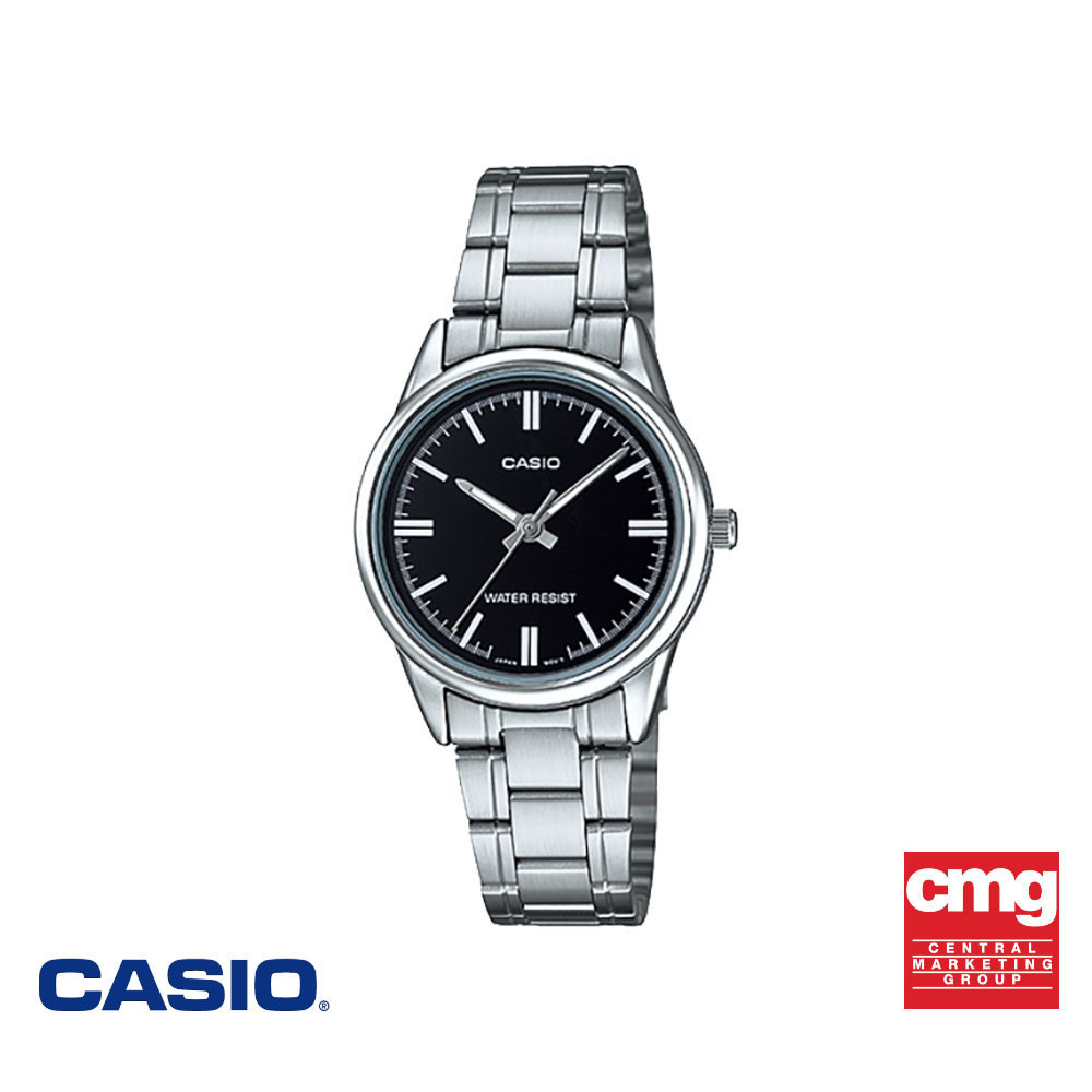 CASIO นาฬิกาข้อมือ CASIO รุ่น LTP-V005D-1AUDF วัสดุสเตนเลสสตีล สีดำ