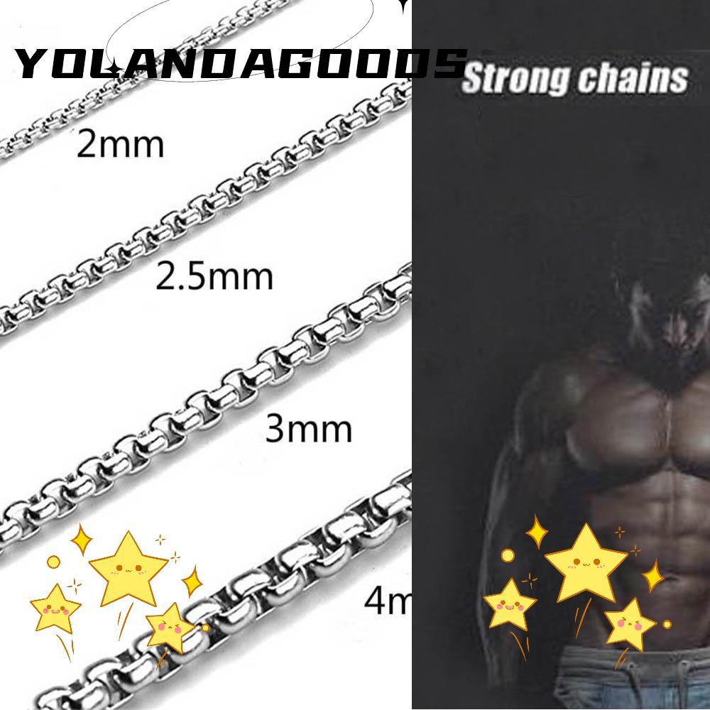 YOLA สร้อยคอโซ่ Cool Hip Hop สีเงิน 2mm/2.5mm/3mm/3.5mm/4mm