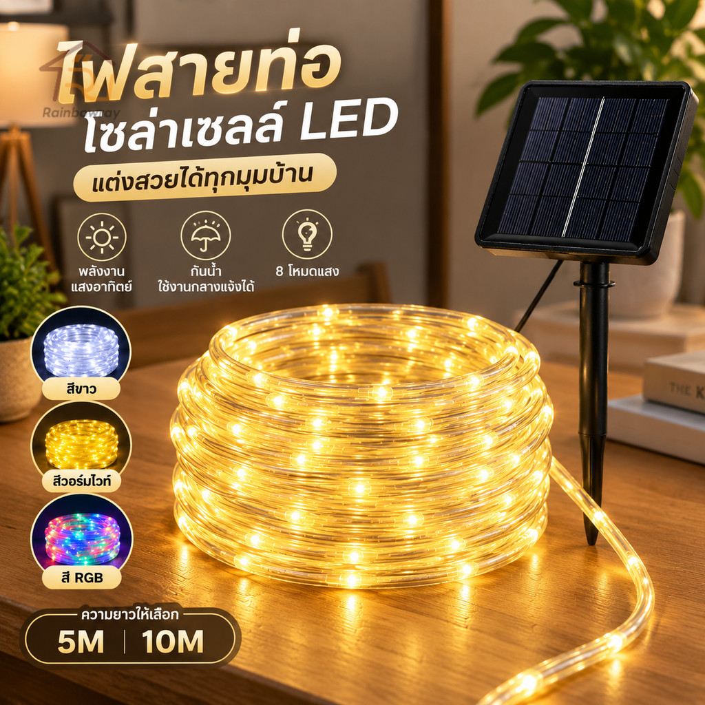 ล่าสุด ไฟตกแต่งสวนโซล่าเซลล์ LED 100ดวง ไฟกระพริบไฟตกแต่ง ไฟกระพริบใส่ถ่าน 10m ไฟกระพริบ 8โหมด