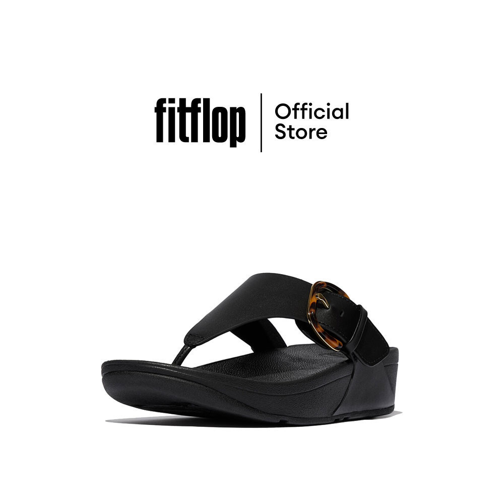 FITFLOP LULU RESIN-BUCKLE TOE-POST รองเท้าแตะแบบหูหนีบผู้หญิง รุ่น JE9-090 สี BLACK