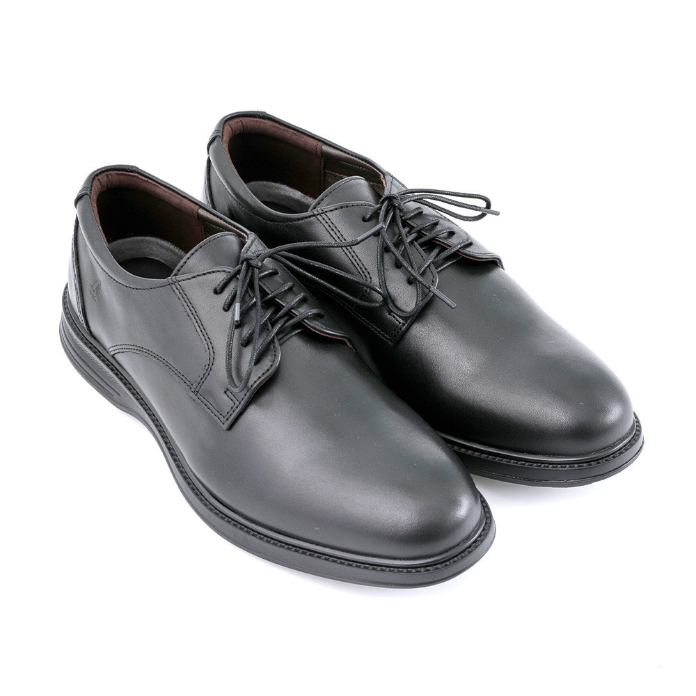 Hush Puppies حذاء رجالي رسمي جلد طبيعي — أسود