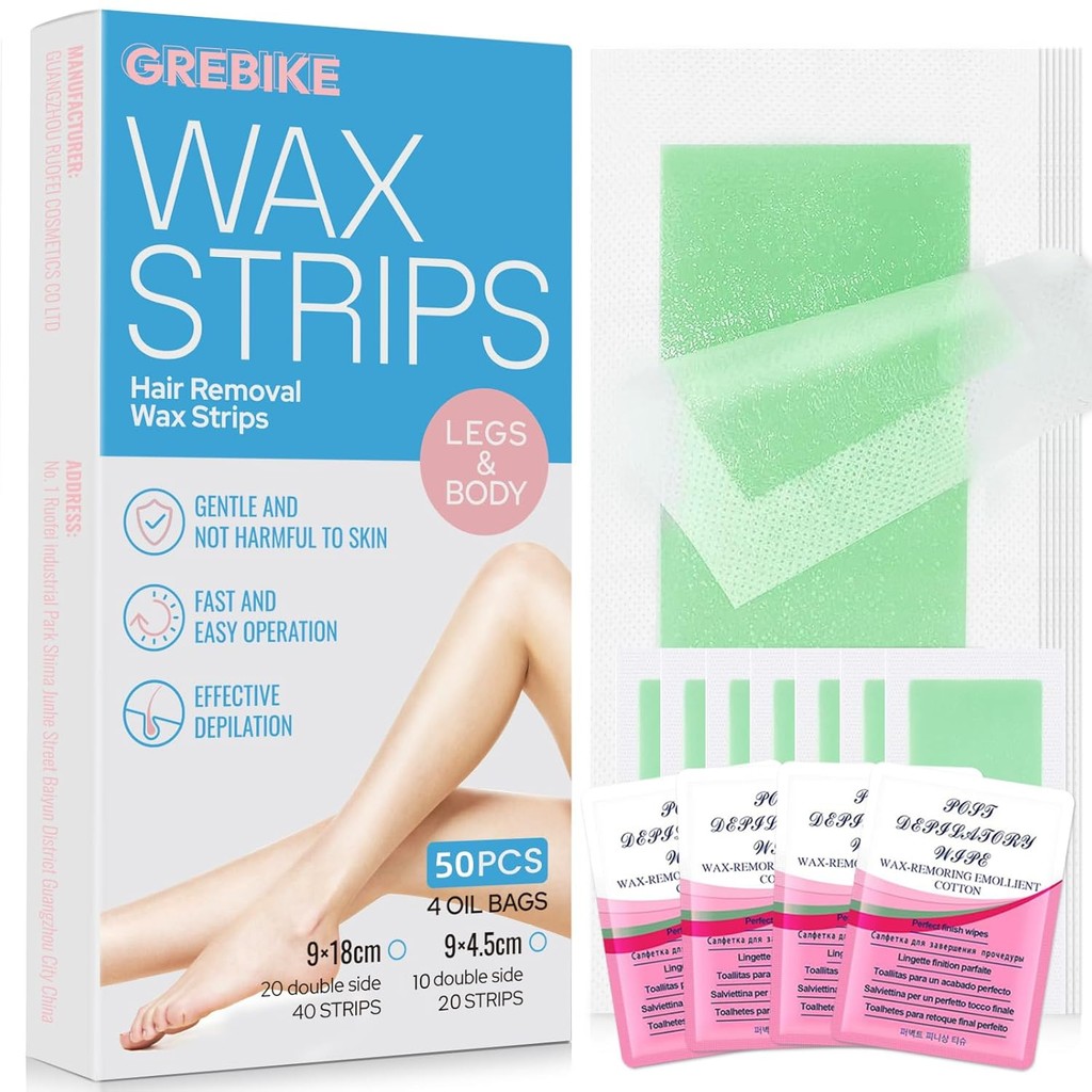 50PCS Wax Strips for Hair Removal - 30 Body & 20 Facial Hair Removal for Women - Waxing Kit for Wome