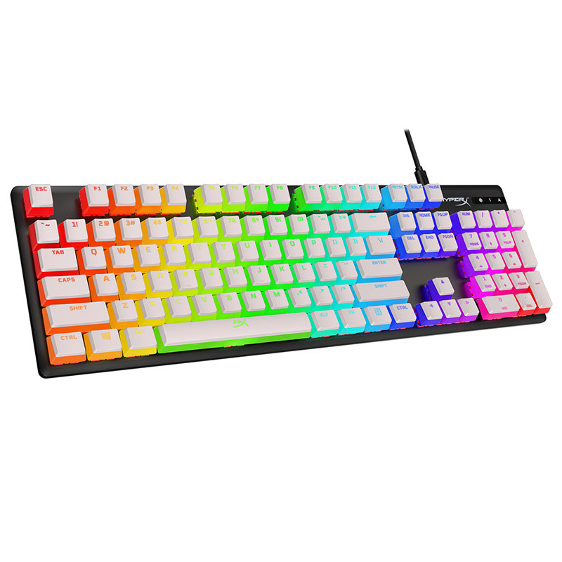 ไม่รู้จักอย่างมาก (HyperX) Pudding Keycaps Pudding Generation 104-Key Light Translucent PBT Black Wh