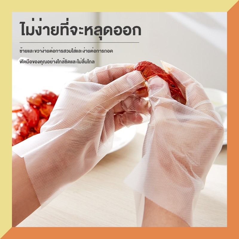 ถุงมือ ถุงมือพลาสติก ถุงมือแบบใช้แล้วทิ้ง 200ชิ้น/กล่อง ของใช้ในครัวเรือน
