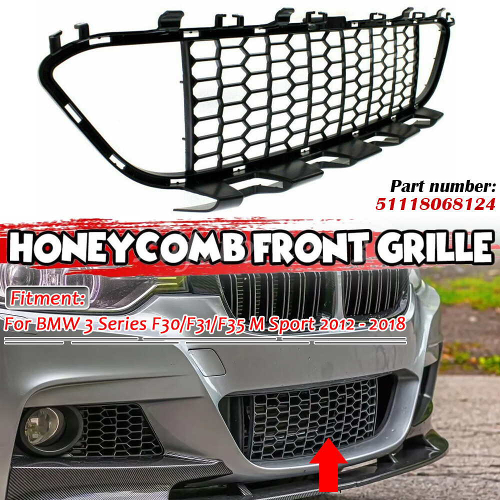 ด้านหน้า BUMPER CENTER LOWER MESH GRILLE สําหรับ BMW 3 SERIES F30 F31 F35 M SPORT 12-18