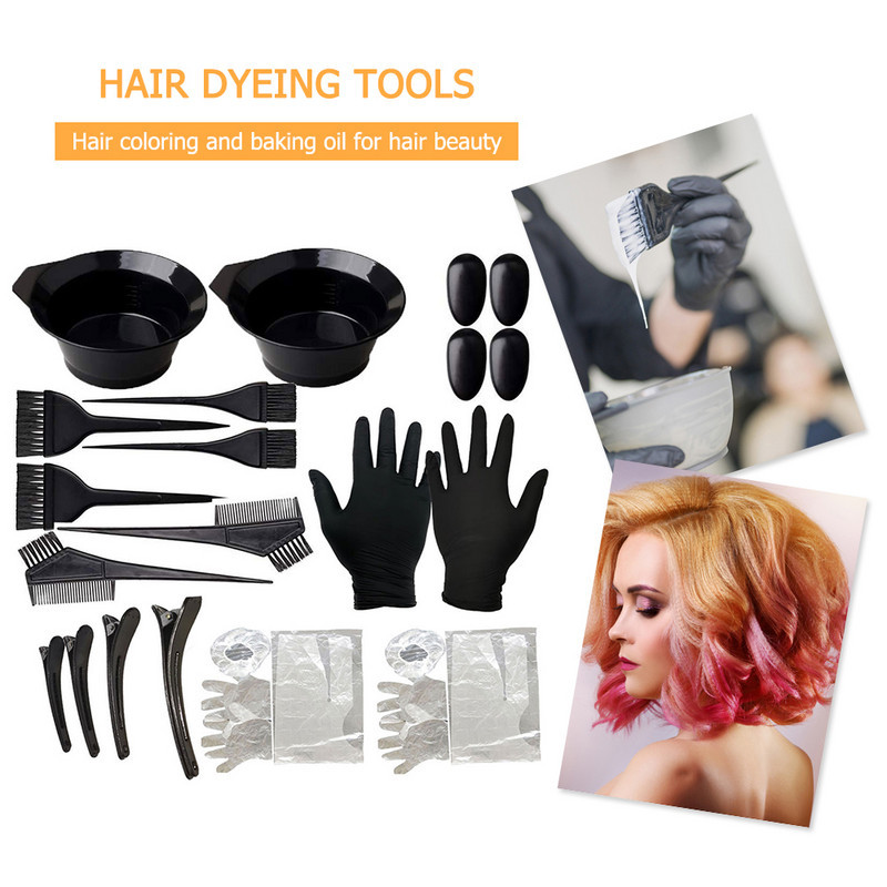 22pcS ย้อมผม SeT เครื่องมือ Salon STyling KiT DiSpoSable SHower