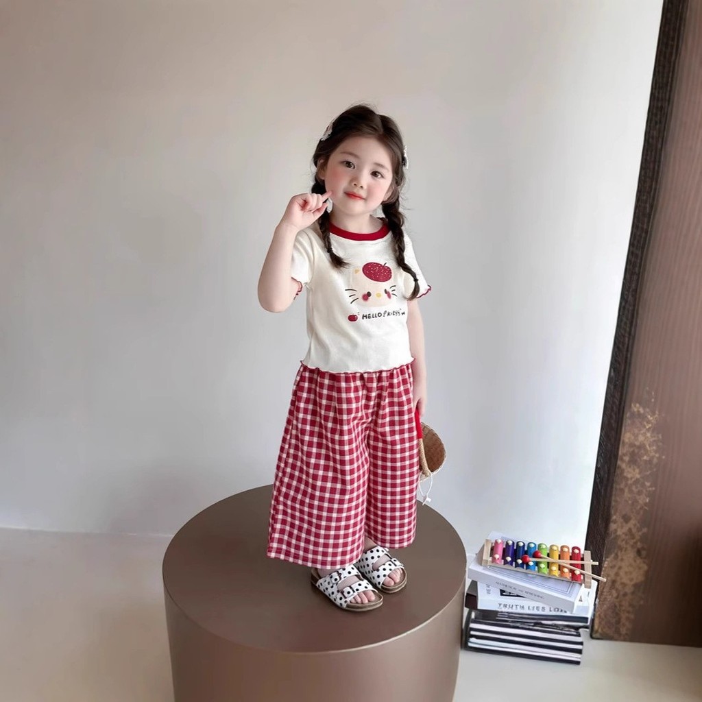 ฤดูร้อนใหม่สาวแขนสั้นชุดแฟชั่นต่างประเทศเด็กฤดูร้อนชุดเด็กเจ้าหญิงท็อปส์ซู ✨kuike097.th✨