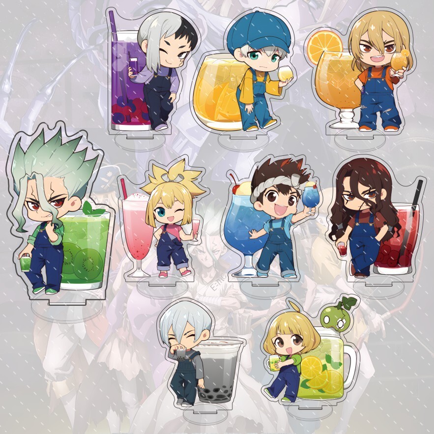 อะนิเมะ ดร. หิน 10 ซม.อะคริลิคน่ารัก Ishigami Senku Asagiri Gen Saionji Ukyo Nanami Rysui ยืน Modelo