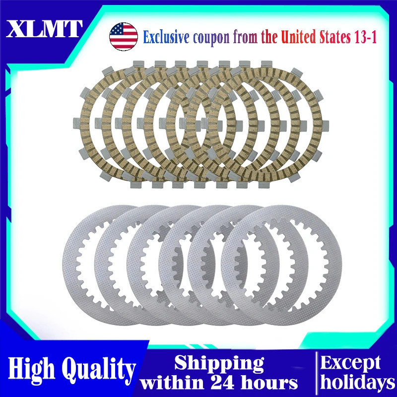 KAWASAKI รถจักรยานยนต์คลัทช์แผ่นแรงเสียดทานและแผ่นเหล็กชุดแผ่นดิสก์สําหรับคาวาซากิ KDX200SR KL250 KL