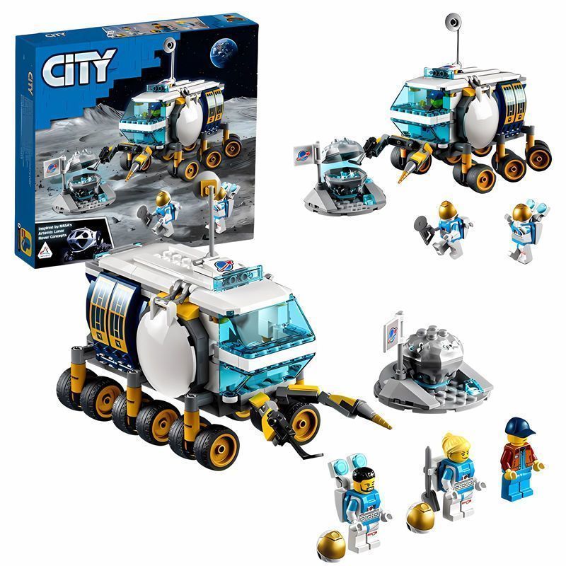 เข้ากันได้กับเลโก้ 60348 ยานพาหนะตรวจจับรายเดือน Moon Space City Series ประกอบของเล่นบล็อกตัวต่อ