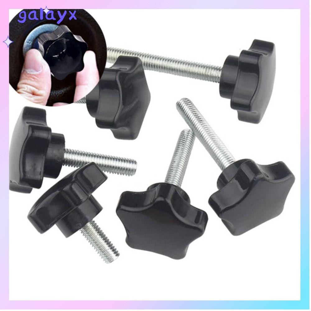 GALAYX 5 ชิ้นสกรูกระชับลูกบิด, Star Shape คุณภาพสูง Hex Handle Screw, แบบพกพา Plum Blossom Handle Fasteners สกรูมือสีดํา