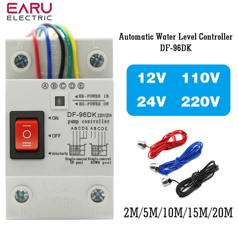 AC DF-96DK สวิตช์ควบคุมระดับน้ําอัตโนมัติ 20A 220V 110V ถังน้ํา Liquid Level Detection Sensor ปั๊มน้