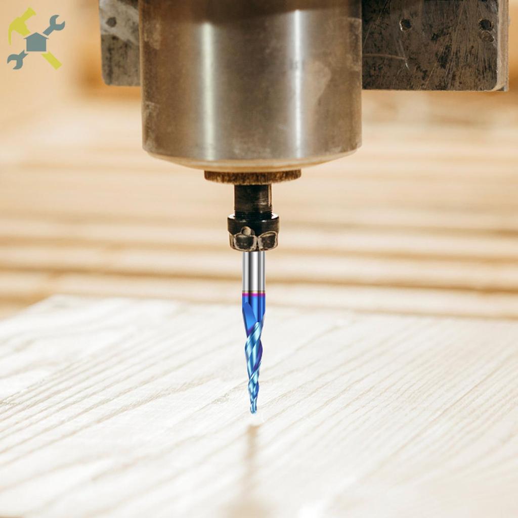 1/4 นิ้ว Shank 2 ขลุ่ย CNC Router บิต YK20 คาร์ไบด์เรียวบอลจมูก End Mills สําหรับแกะสลัก SHOPTKC8091