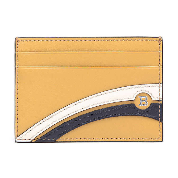 [ดําเนินการด้วยตนเอง] Bally Bally Mens Striped Leather Card Holder Card Holder BHAR SS