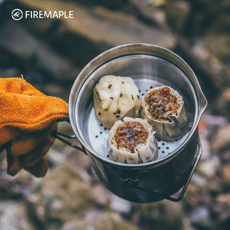 F Fire Maple Wild Multi-Function แขวน Steamer 1.2L กลางแจ้ง BC Camping หม้อนึ่งสตูว์ Campfire Self-D