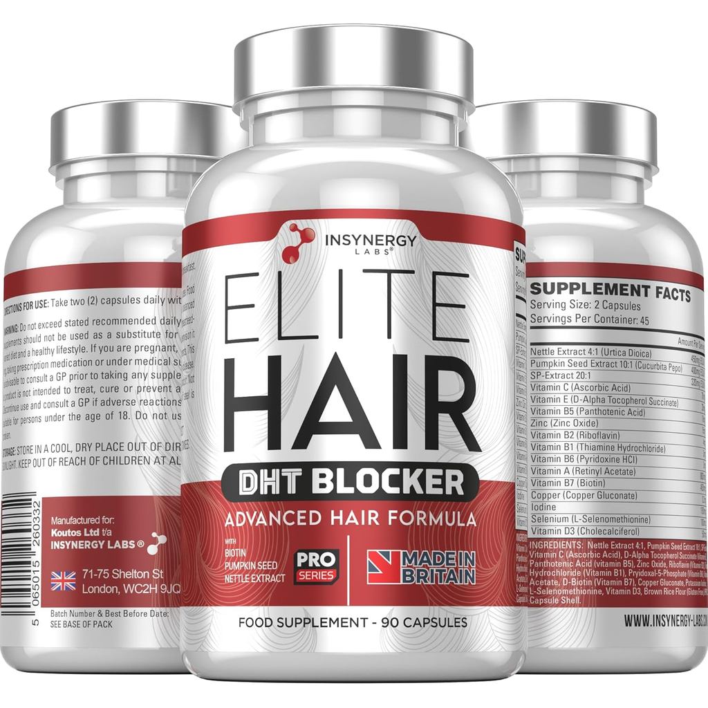 DHT Blocker Elite Hair อาหารเสริมปลูกผม | #1 อาหารเสริมผมขั้นสูงสําหรับผู้หญิง&ผู้ชาย | DHT Blocker 