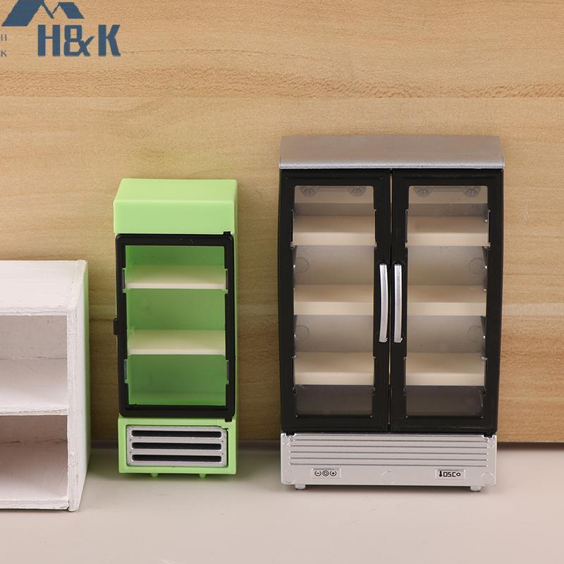 [H&K Oct] 1/12 ตุ๊กตาจําลองตู้เย็นตู้แช่แข็งโมเดลตุ๊กตามินิอุปกรณ์เฟอร์นิเจอร์ตุ๊กตาของเล่นตกแต่งบ้า