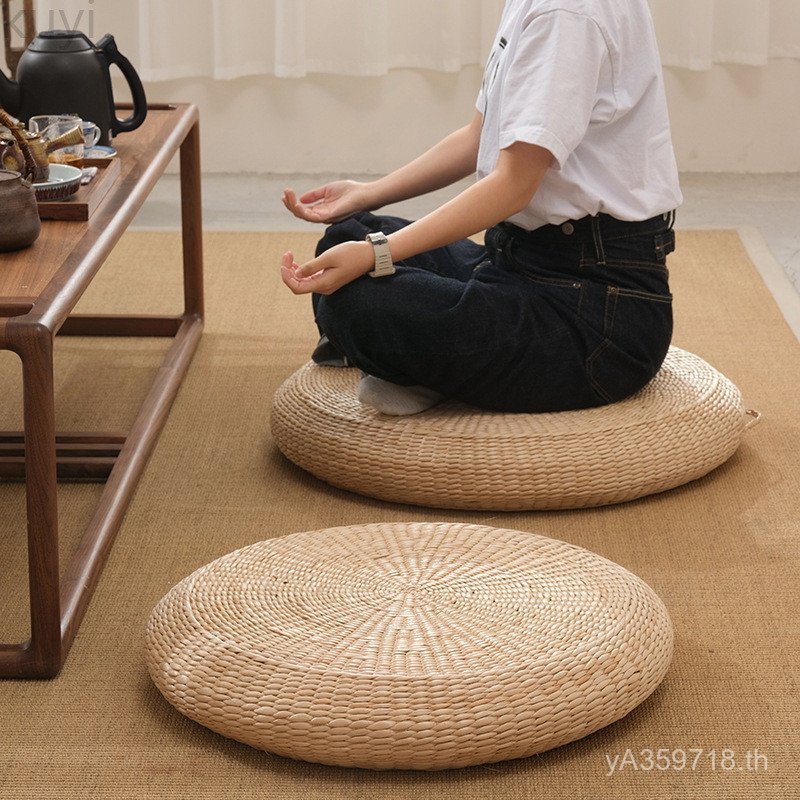 พื้นดินฟูกการทําสมาธิอ่าวหน้าต่างเบาะครัวเรือนบูชาพระพุทธรูปเบาะการทําสมาธิสไตล์ญี่ปุ่นฟางหนาเสื่อทา