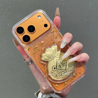 3D Lucky Bag GoldFoil เรซิ่นเคสโทรศัพท์สําหรับ iPhone 17 Pro Max 17 Air 16 Plus 15 14 13 12 11 กันกระแทกป้องกันปลอก
