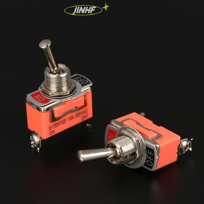 [BestBuyshop] 5 ชิ้น SPST DPDT 250V 15A Toggle Switch 2 ตําแหน่งสลักเปิด-ปิด-เปิด E-TEN1322 1021 112