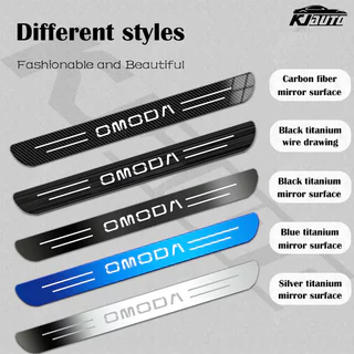 4pcs Omoda ซีลรถสแตนเลสเกณฑ์แถบโลหะยินดีต้อนรับเหยียบตกแต่ง Auto จัดแต่งทรงผมสติกเกอร์สําหรับ Omoda 5 C5 EV E5 S5 C9 อุปกรณ์เสริม