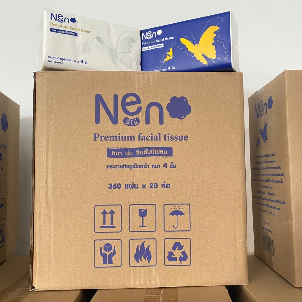momo_stock [ ยกลัง ] Neno ผีเสื้อ นีโน่ กระดาษทิชชู่ 20 ห่อ 4 ชั้น 360 แผ่น