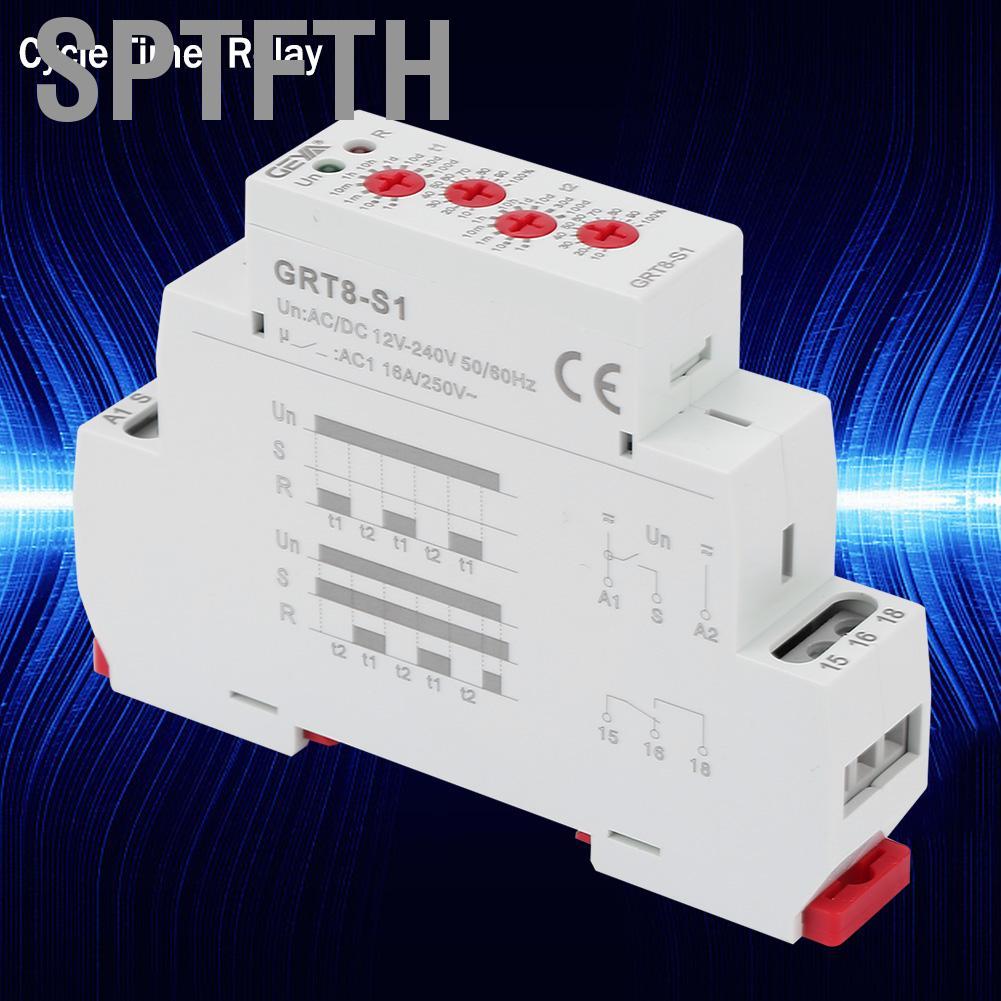 Sptfth รอบเวลารีเลย์ตัวจับเวลาที่ทนทานสำหรับการควบคุมการหน่วงเวลาราง Din 35 มม