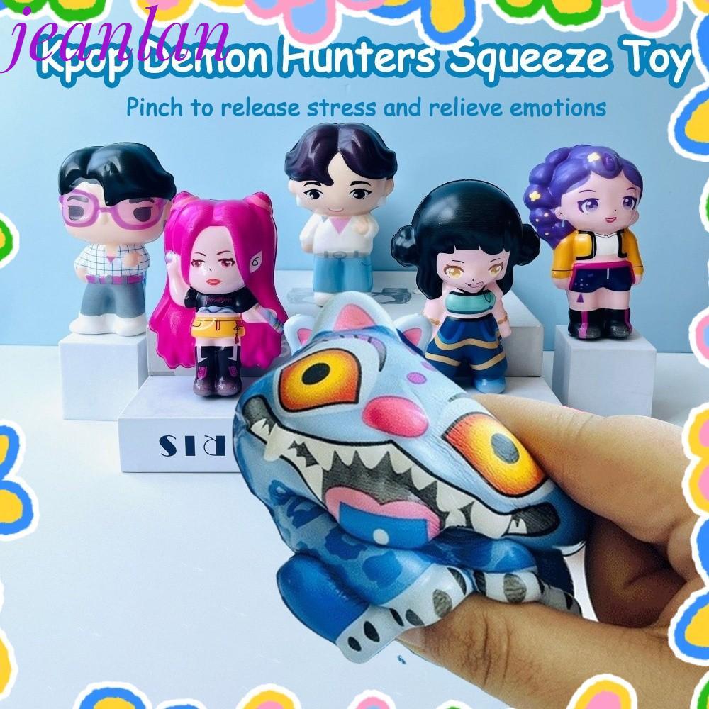 JLAN Kpop Demon Hunters บีบของเล่น,รูปปั้นนุ่มอะนิเมะ Anti-Stress Squishy ของเล่น​​, นํากลับมาใช้ใหม