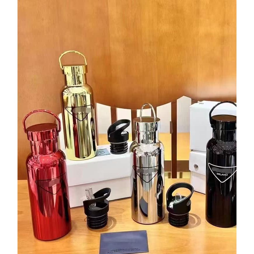 P Home Thermos Cup PRAD Handy Cup Sports Bottle Prada Double Lid Straw Direct Drinking Cup Couple Wa