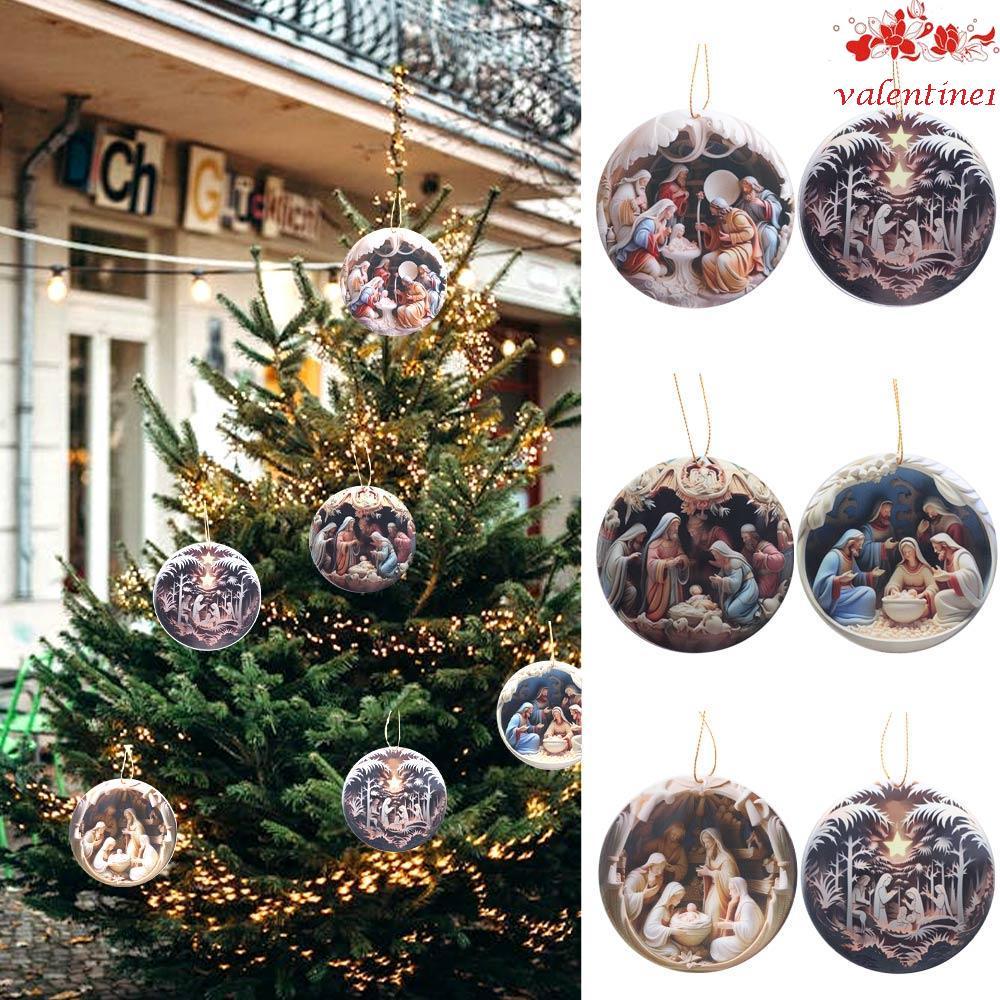 VALENTINE1 อะคริลิคเครื่องประดับแบน,Reusable Christmas Nativity Jesusแขวนเครื่องประดับ,ตลก 3d Effect