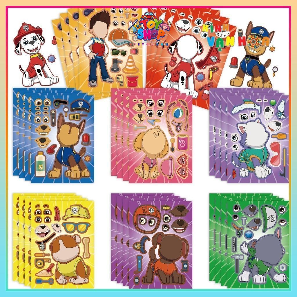 ชุดสติ๊กเกอร์สร้างสรรค์ 8 ชิ้นสําหรับเด็ก - Rescue dog squad